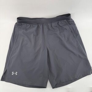 Under Armour Men's Grey‎ Athletic Shorts Size L Fitted Polyester Running Workout